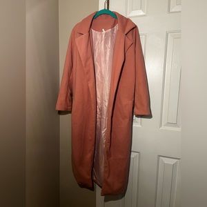 Maybe Pink Knee Length Coat - Small